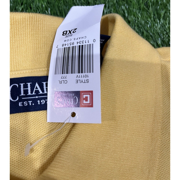 CHAPS Polo Logo Shirt Men’s Yellow NEW With tag $38 2XB - Picture 3 of 8